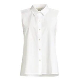 Eileen Fisher white classic collar shirt